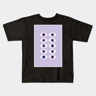 Evil Eye Abstract Retro Purple Gradient Minimalist Modern Art Kids T-Shirt